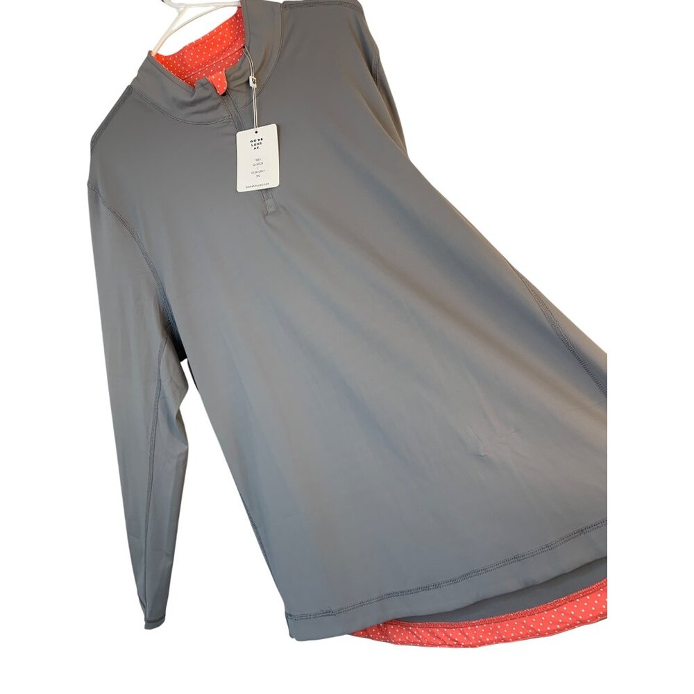 Graham Luxe Mens Trey 1/4 Zip Pullover Top L Grey Performance Golf NWT 9041